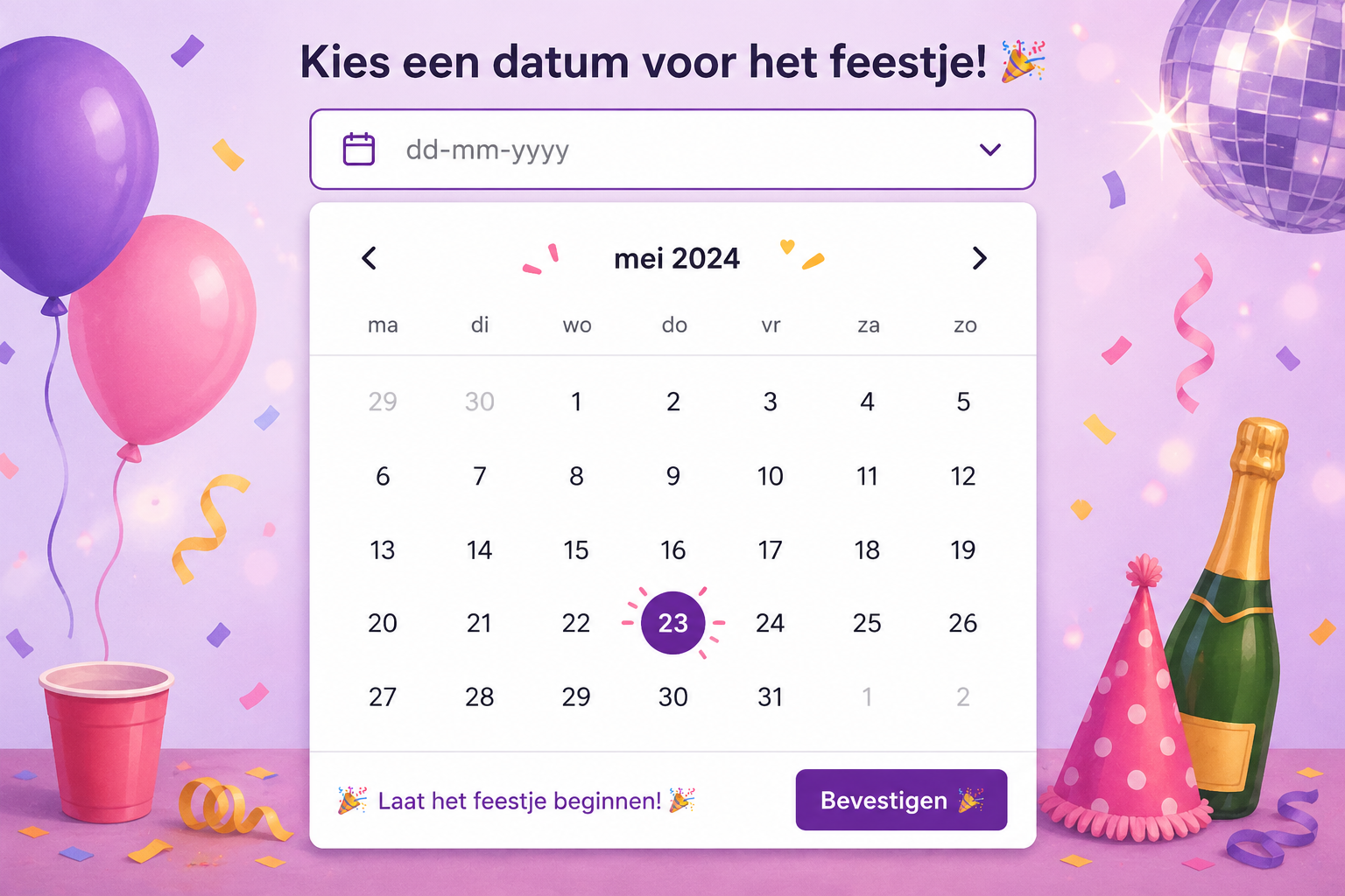 Datum plannen voor mijn feestgelegenheid? – PriveOber