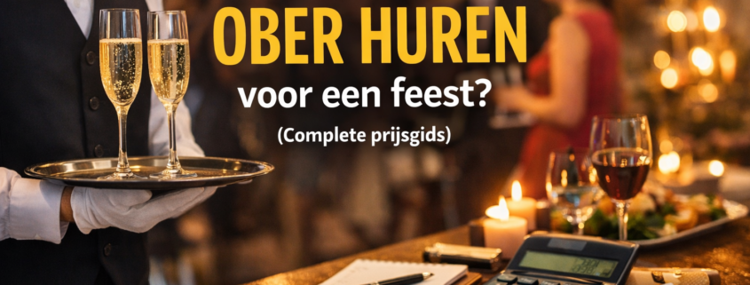 Ober die champagne serveert op een feest – uitleg over wat het kost om een ober te huren voor een feest
